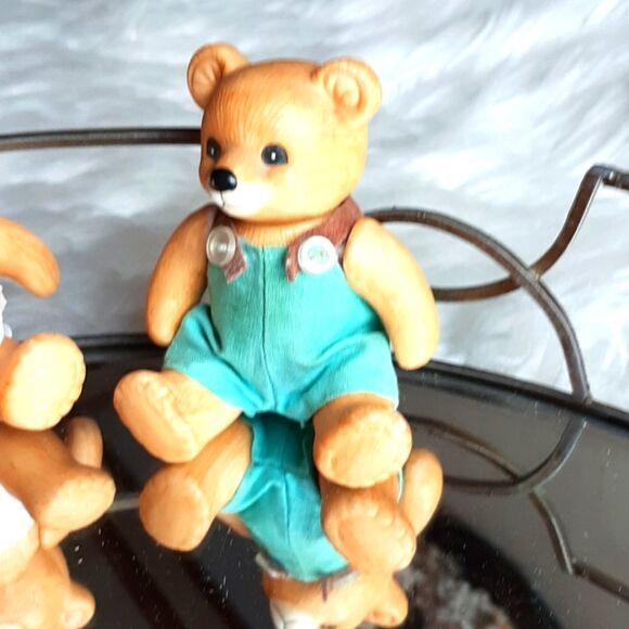 VINTAGE 2 Homeco Porcelin  1983 Bears Moving Arms Girl &Boy‎ - Picture 3 of 7